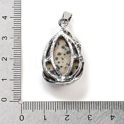Natural Dalmatian Jasper Teardrop Pendants G-G112-03P-03-1