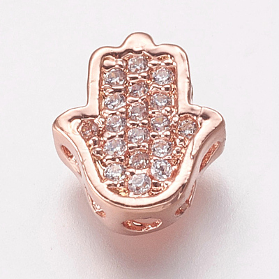 Brass Cubic Zirconia Beads KK-P134-05-1