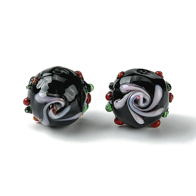 Handmade Bumpy Lampwork Beads FOIL-B001-08-1