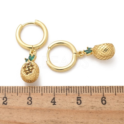 Brass Cubic Zirconia Hoop Earrings EJEW-Q015-02G-A-1