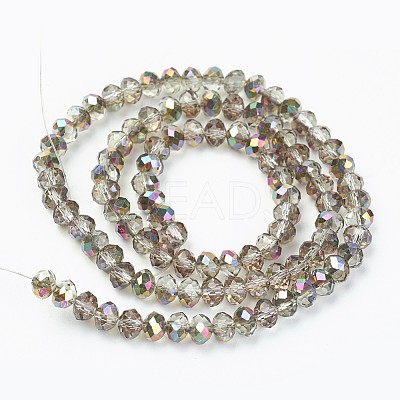 Electroplate Transparent Glass Beads Strands EGLA-A034-T8mm-R16-1