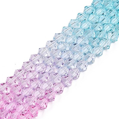 Gradient Color Baking Paint Glass Bead Strands X1-DGLA-A039-T2mm-A05-1