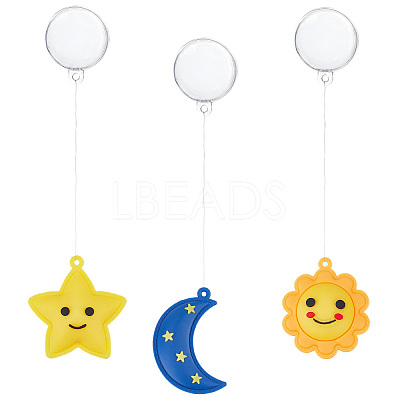 3Pcs 3 Styles Floating Silicone & Plastic Display Decorations AJEW-GF0013-34-1