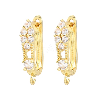 Brass Micro Pave Cubic Zirconia Hoop Earring Findings CU-CBAB5B4-01G-1
