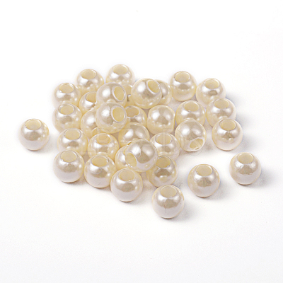 ABS Plastic Imitation Pearl European Beads X-MACR-R530-12mm-A41-1