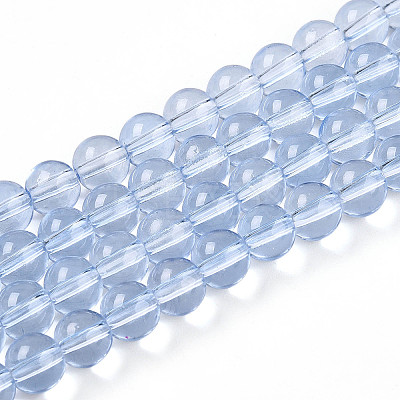 Baking Paint Transparent Glass Beads Strands DGLA-N006-8mm-12-1