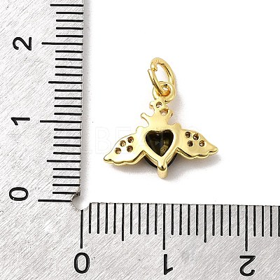 Brass Micro Pave Cubic Zirconia Pendants KK-D009-02G-1