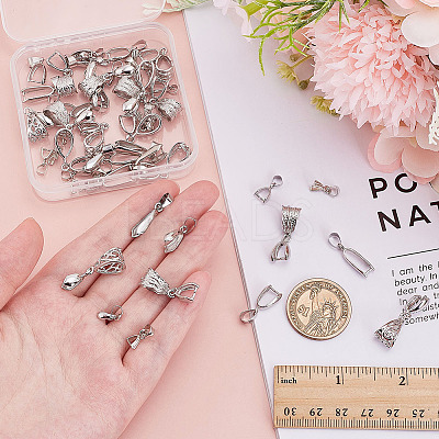 48Pcs 6 Styles Brass Ice Pick Pinch Bails KK-ME0002-93P-1