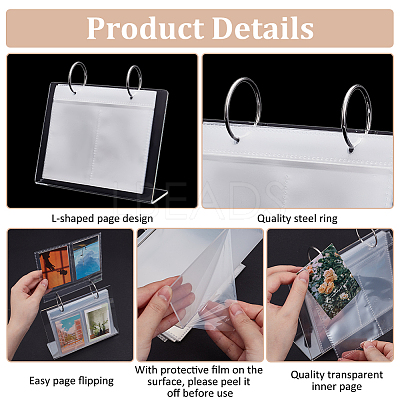 3 Inch Acrylic Desk Calendar Storage Photo Albums Stands AJEW-WH0819-011A-1