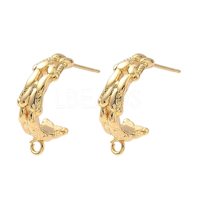 Brass Stud Earring Findings KK-C099-17G-1