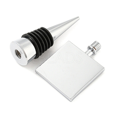 Alloy Wine Bottle Stopper Cabochon Settings AJEW-Z016-02D-P-1