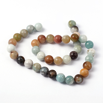 Natural Flower Amazonite Beads Strands G-D608-10mm-1