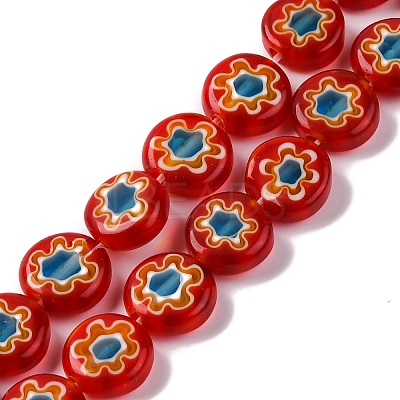 Handmade Millefiori Lampwork Beads Strands LAMP-G164-04-1