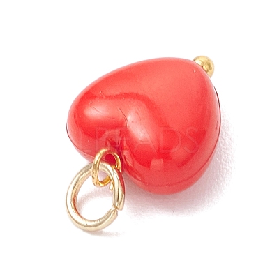 Opaque Acrylic Heart Charms PALLOY-MZ00845-1