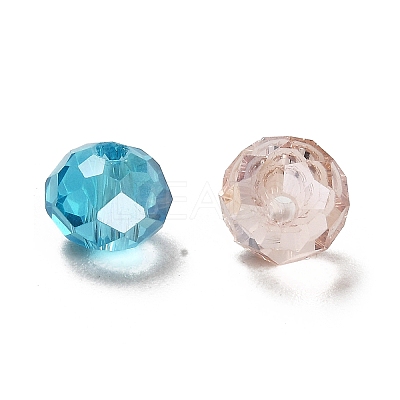 Electroplate Faceted Rondelle AB Color Plated Transparent Glass Beads GLAA-R152-8mm-M2-1