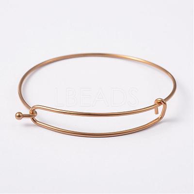 Adjustable Ion Plating(IP) 304 Stainless Steel Expandable Bangle Making BJEW-L604-09G-1