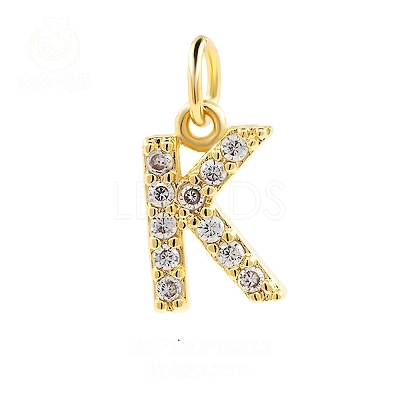 Brass Cubic Zirconia Pendants with Jump Rings FIND-PW0024-09K-1
