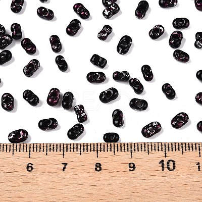 Picasso Spray Painted Glass Seed Beads SEED-T006-04-38-1