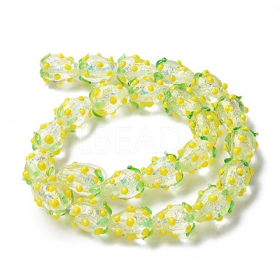 Handmade Foil Lampwork Bumpy Beads Strands FOIL-Z001-05F-1