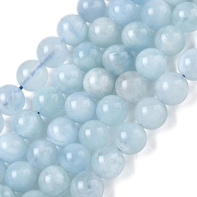 Natural Aquamarine Beads Strands G-D327-C03-8MM-01A-1