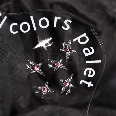Star Alloy Rhinestone Cabochons MRMJ-WH0075-114-09-1