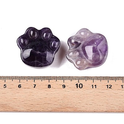 Natural Amethyst Cat Paw Print Figurines DJEW-N003-03B-1