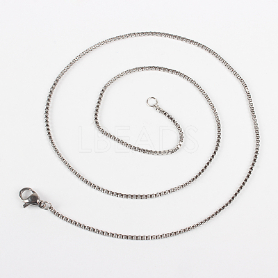 Tarnish Resistant 304 Stainless Steel Box Chain Necklace Making STAS-P046-06P-1