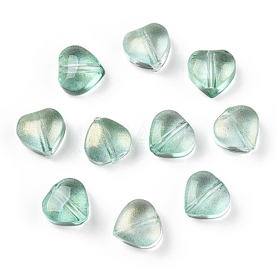 Transparent Spray Painted Glass Beads GLAA-R211-02-B05-1