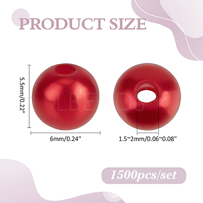 1500Pcs Imitation Pearl Acrylic Beads MACR-ME0001-25-1