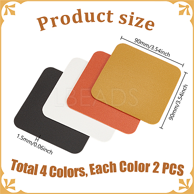8Pcs 4 Colors PU Leather Cup Mats AJEW-GA0007-74-1