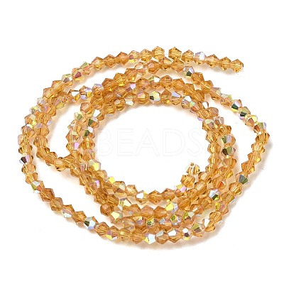 AB Color Plated Transparent Glass Beads Strands GLAA-G127-01F-1