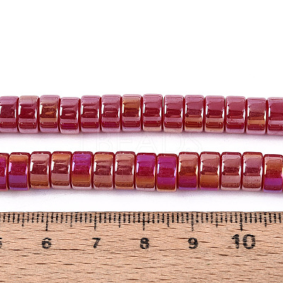 AB Color Plated Opaque Glass Beads Strands LS-GLAA-T026-4x8mm-P03-1