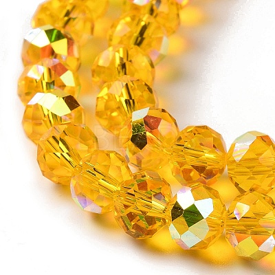 AB Color Plated Transparent Electroplate Beads Strands EGLA-H104-06E-1