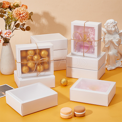 Cardboard Drawer Gift Storage Boxes with Clear Cover CON-WH0092-72B-01-1