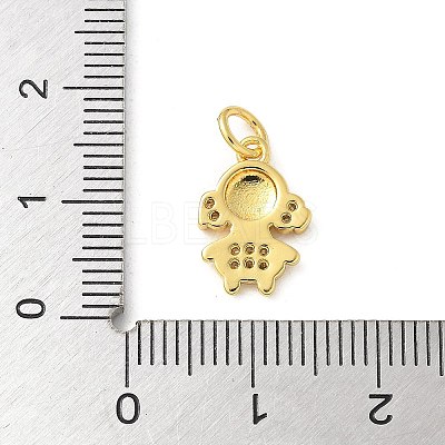 Brass Micro Pave Cubic Zirconia Pendants KK-U053-01G-01-1