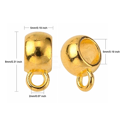 Tibetan Style Alloy Tube Bails TIBEP-LFH251Y-G-FF-1