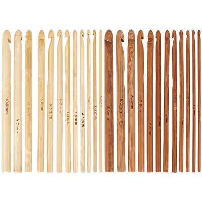 2Bags 2Colors Carbonized Bamboo Knitting Needles TOOL-CL0001-09-1