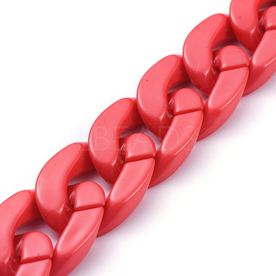 Handmade Opaque Acrylic Curb Chains AJEW-JB00564-1