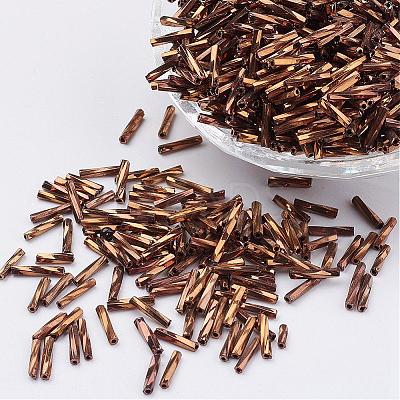 Glass Twisted Bugle Beads SEED-E002-6mm-881#-1