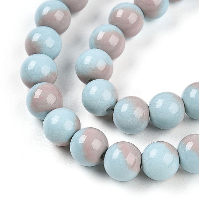 Baking Paint Glass Beads Strands DGLA-N012-8mm-06-1