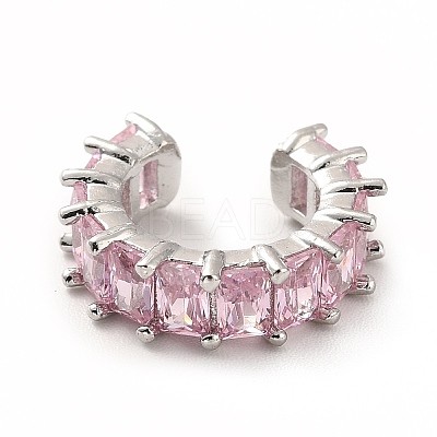 Cubic Zirconia Tennis Cuff Earrings EJEW-K093-09P-04-1