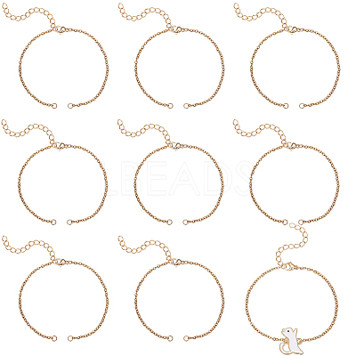 10Pcs 304 Stainless Steel Cable Chain Bracelet Making AJEW-BBC0002-11-1