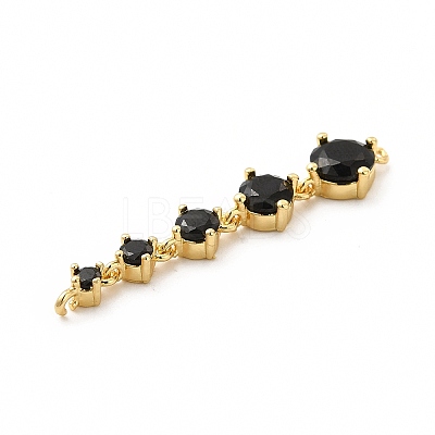 Rack Plating Brass Pave Cubic Zirconia Connector Charms KK-G458-02G-02-1