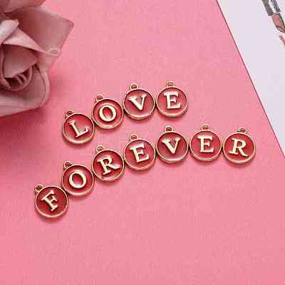 Initial Letter A~Z Alphabet Enamel Charms ENAM-Q437-08-1
