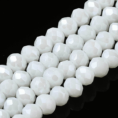 Electroplate Glass Beads Strands EGLA-A034-P8mm-A02-1