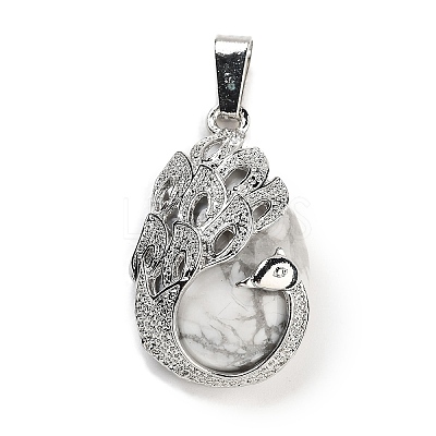 Natural Howlite Teardrop Pendants G-G112-03P-08-1