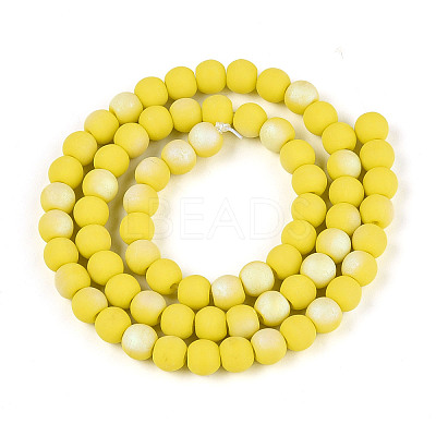 Frosted Opaque Glass Beads Strands LS-GLAA-T032-P6mm-MBB16-1