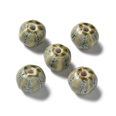 Vintage Porcelain Pumpkin Beads PORC-L080-H17-1