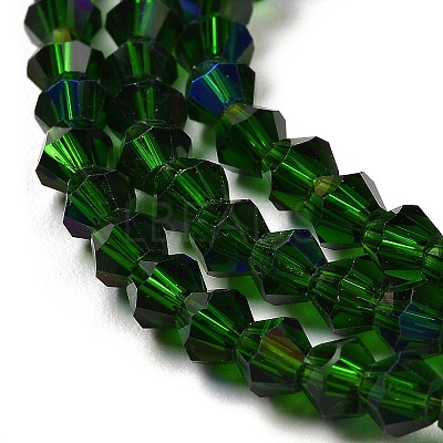 Transparent Electroplate Glass Beads Strands EGLA-A039-T3mm-L25-1