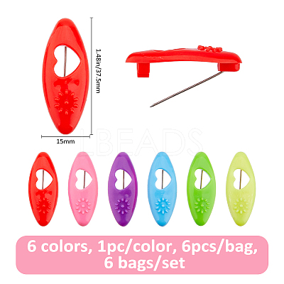 6Bags Plastic Scraf Clips JEWB-FH0002-77-1